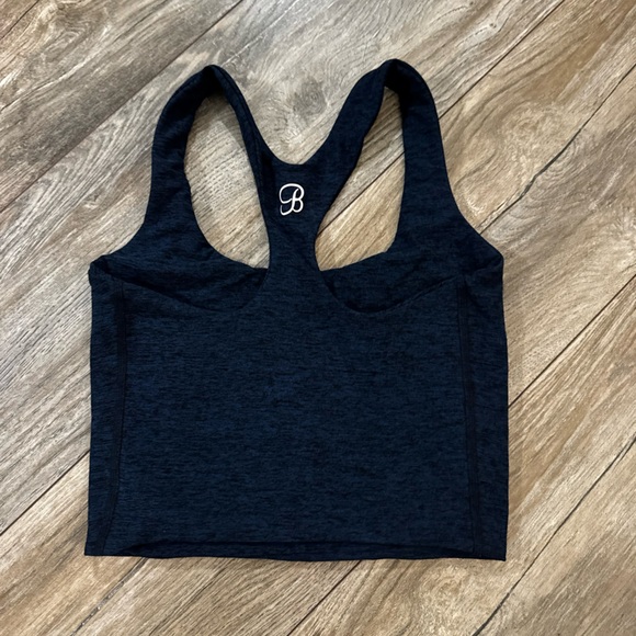 Bombshell Sportswear Black Racerback Crop Tank - Picture 2 of 3